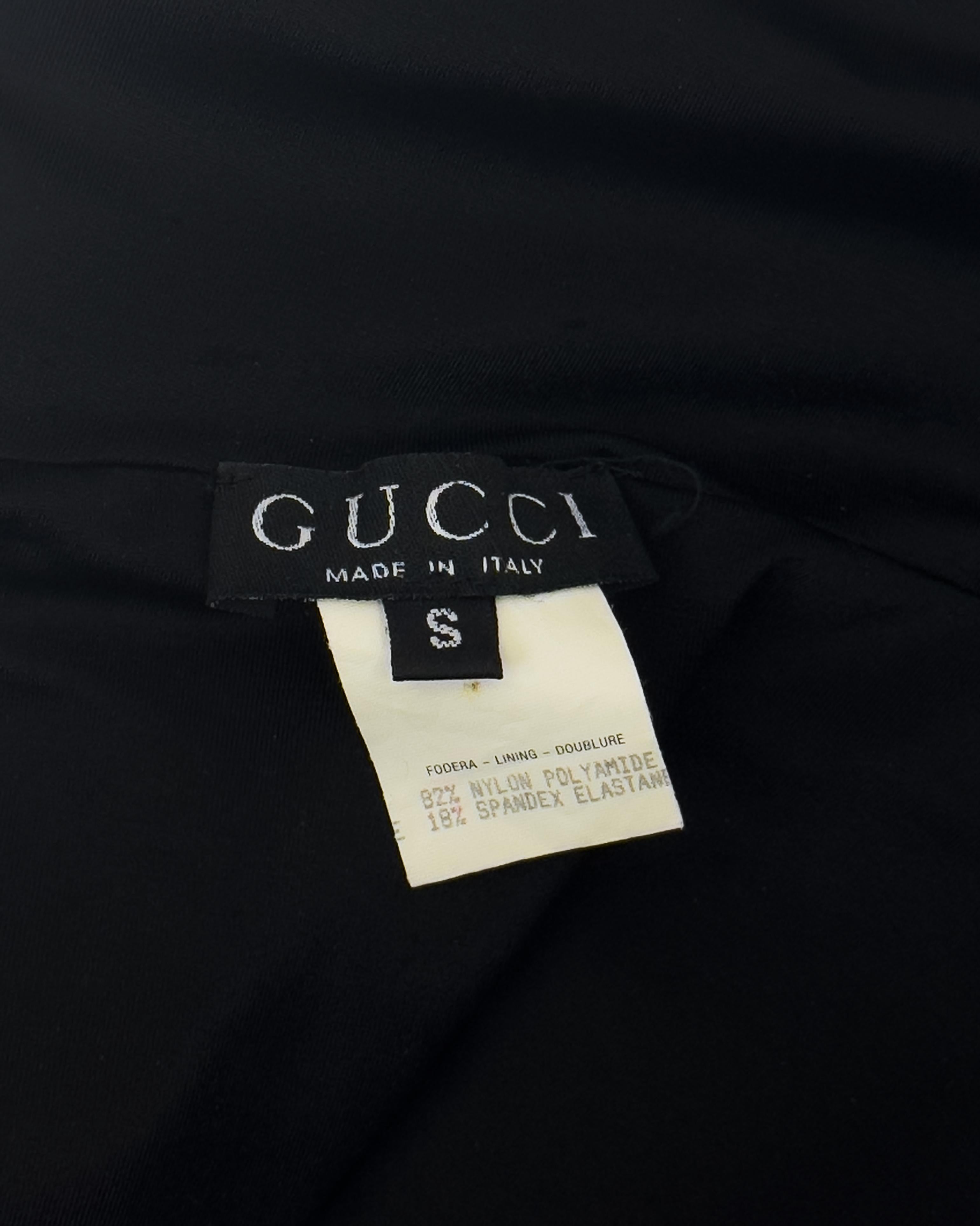 S/S 1998 Gucci by Tom Ford Maillot de bain asymétrique noir avec boucle à logo Pour femmes en vente
