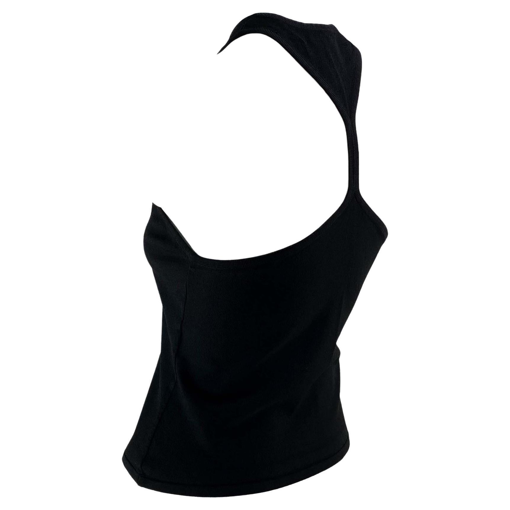 S/S 1998 Gucci by Tom Ford Black Stretch Knit Racerback Tank  In Good Condition For Sale In West Hollywood, CA