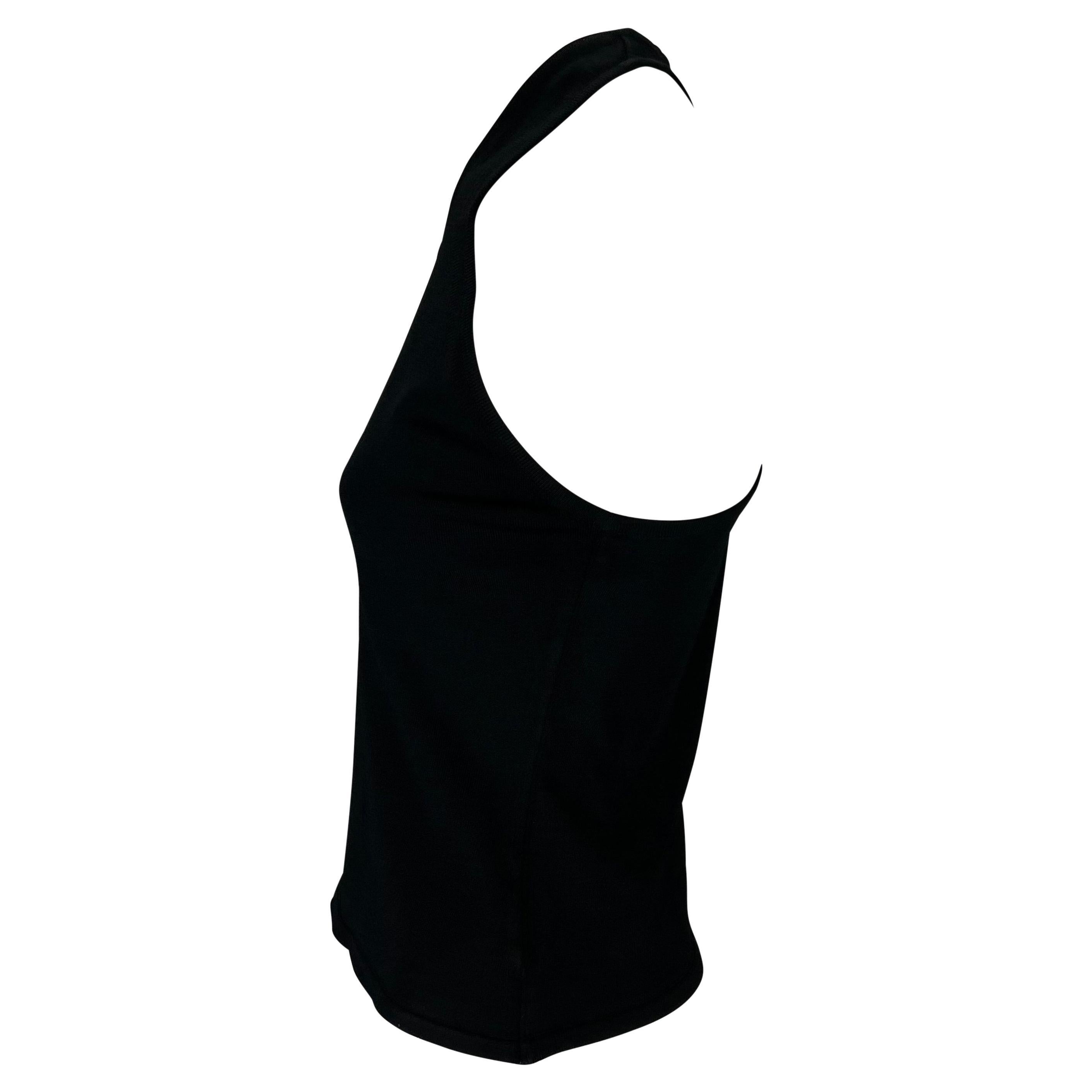 Women's S/S 1998 Gucci by Tom Ford Black Stretch Knit Racerback Tank  For Sale