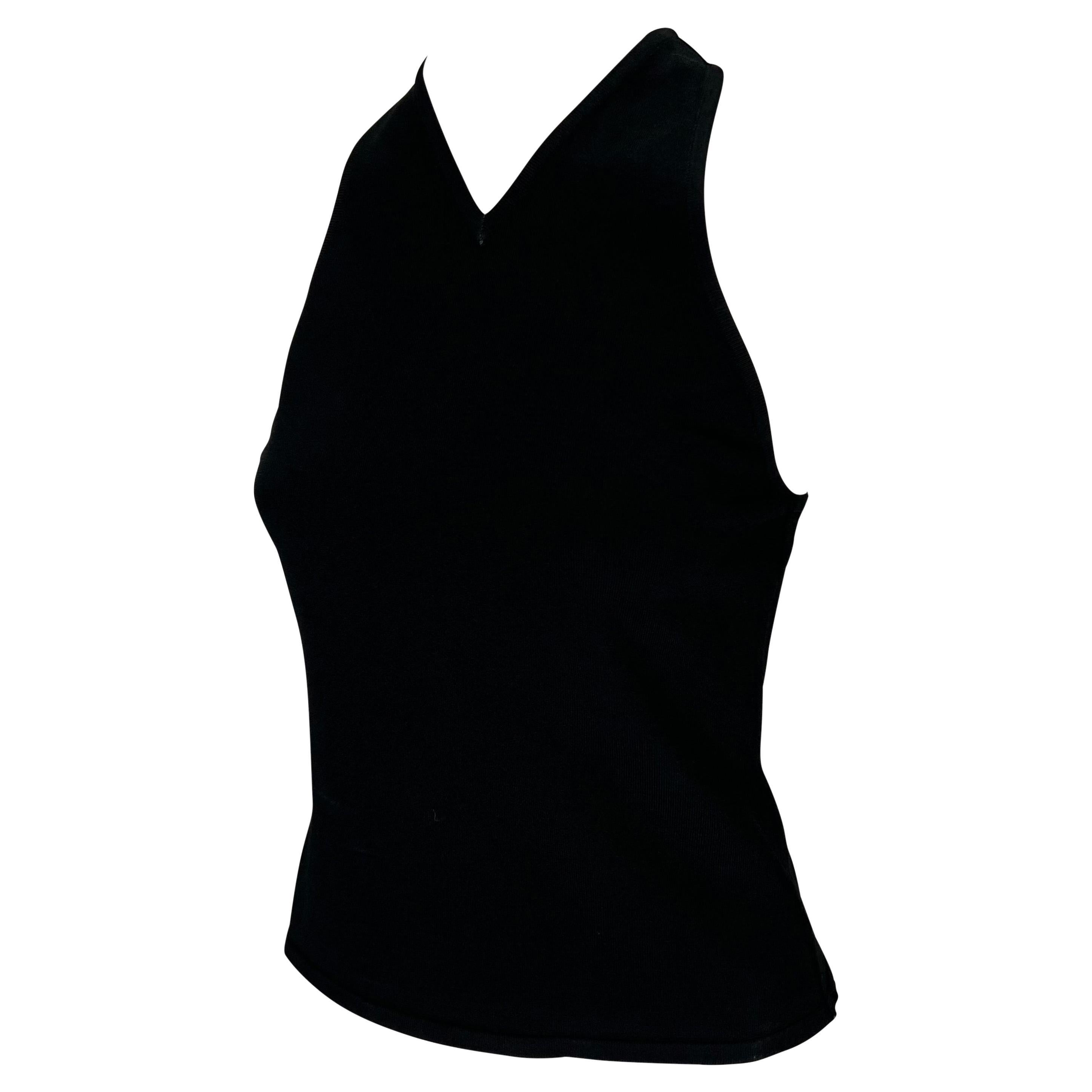 S/S 1998 Gucci by Tom Ford Black Stretch Knit Racerback Tank  For Sale 1