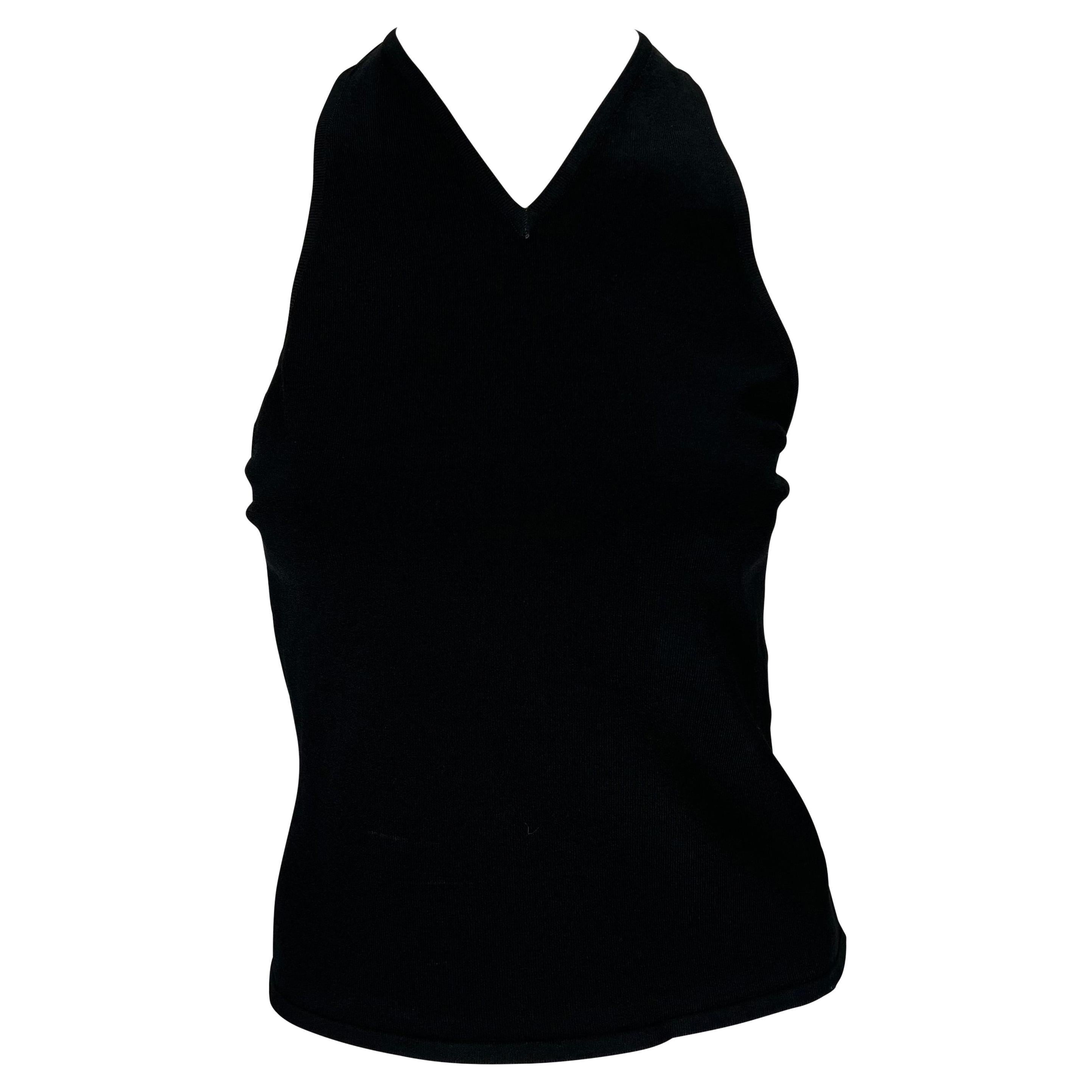S/S 1998 Gucci by Tom Ford Black Stretch Knit Racerback Tank  For Sale 2