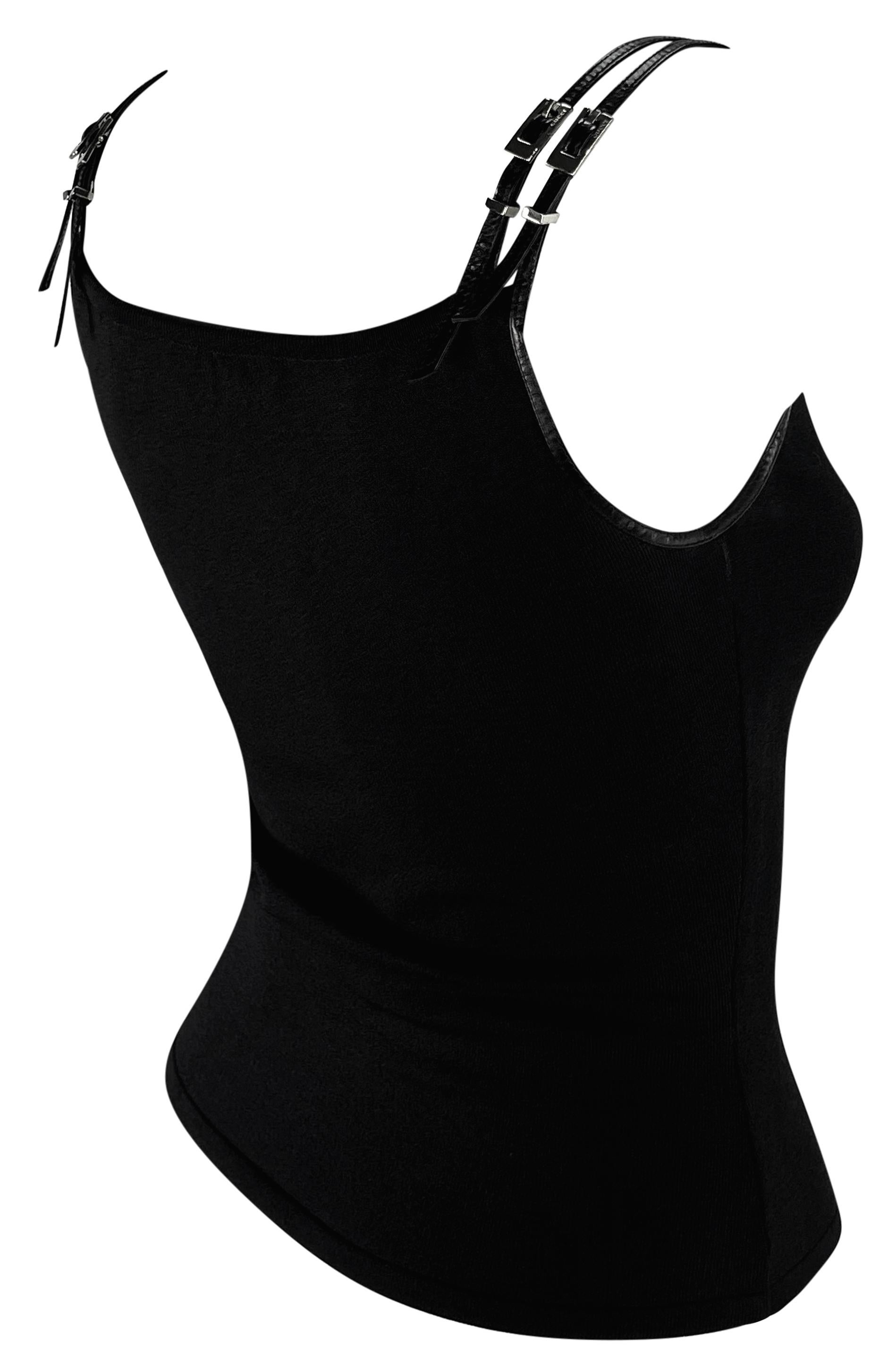 S/S 1998 Gucci by Tom Ford Camiseta de tirantes con hebilla cuadrada 