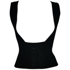 S/S 1998 Gucci by Tom Ford Chestless Cut-Out Black Bodycon Knit Top