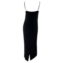 Robe tube colonne noire à boucles double G Gucci par Tom Ford, P/E 1998