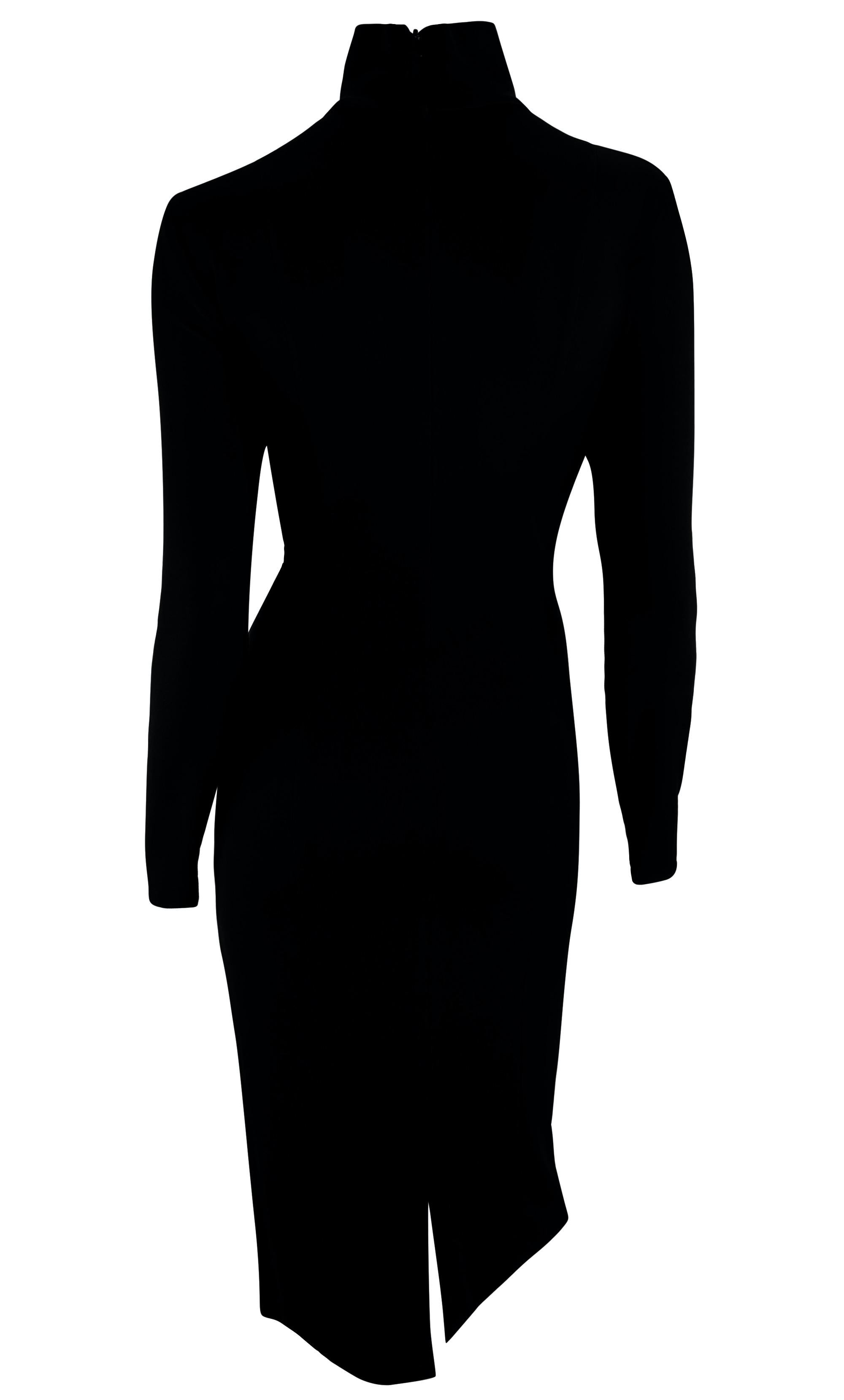 S/S 1998 Gucci by Tom Ford G Buckle Black Turtleneck Sheer Stretch Dress For Sale 4