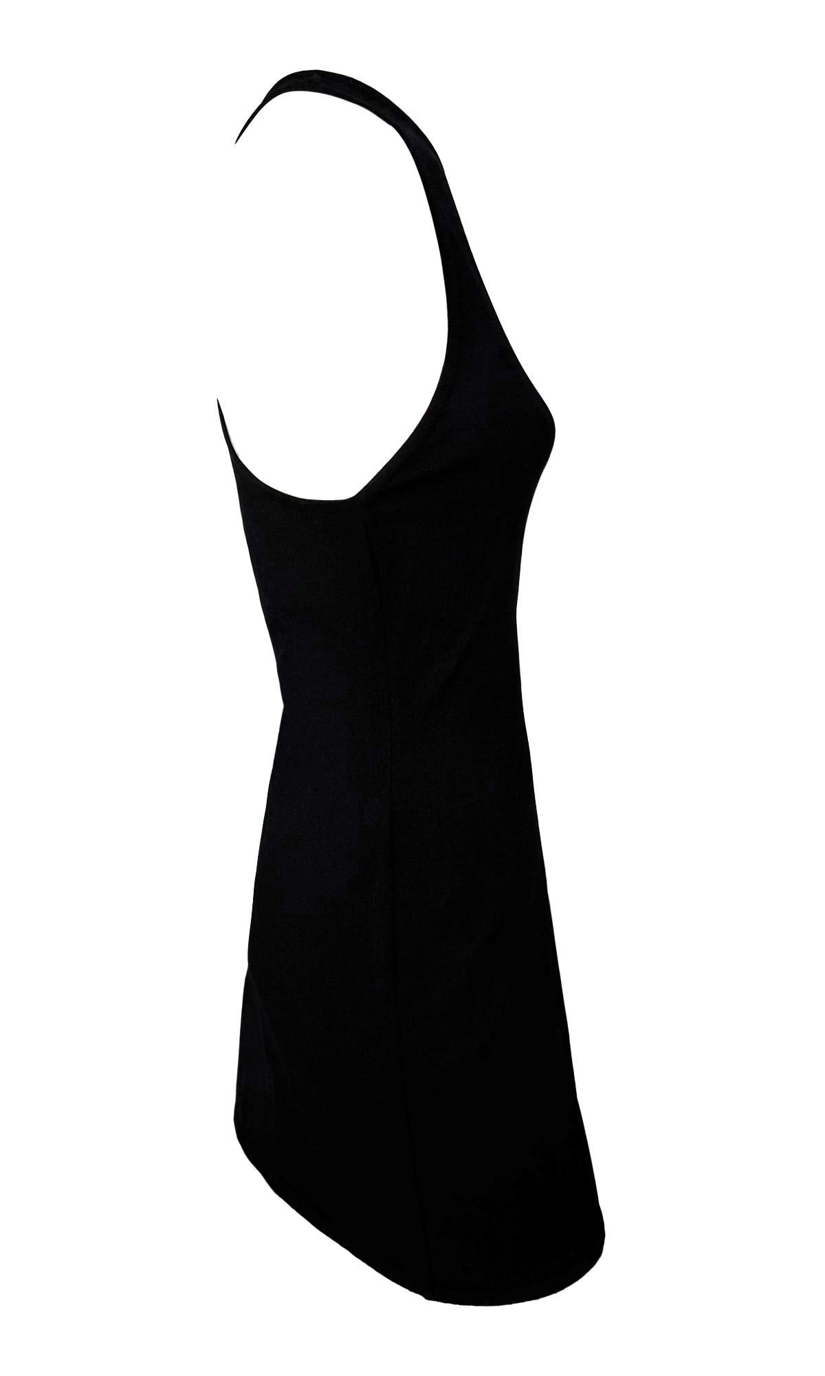 Nero P/E 1998 Gucci by Tom Ford G Buckle Logo Racerback Knit Mini Dress