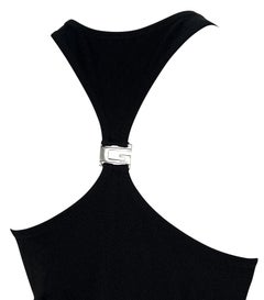 P/E 1998 Gucci by Tom Ford G Logo Buckle Racerback Knit Dress Nero