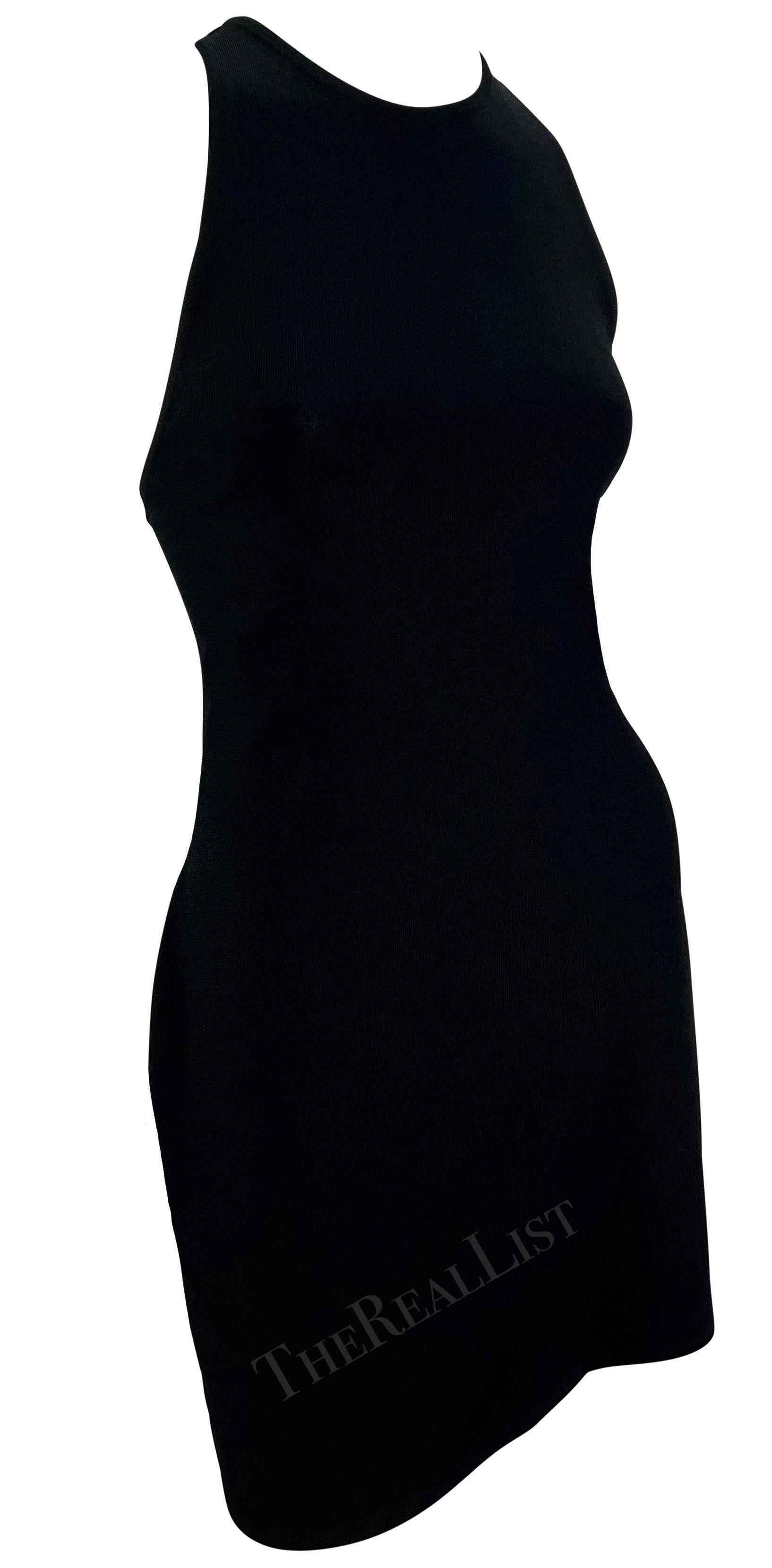 P/E 1998 Gucci by Tom Ford G Logo Buckle Racerback Knit Dress Nero In condizioni ottime in vendita a West Hollywood, CA
