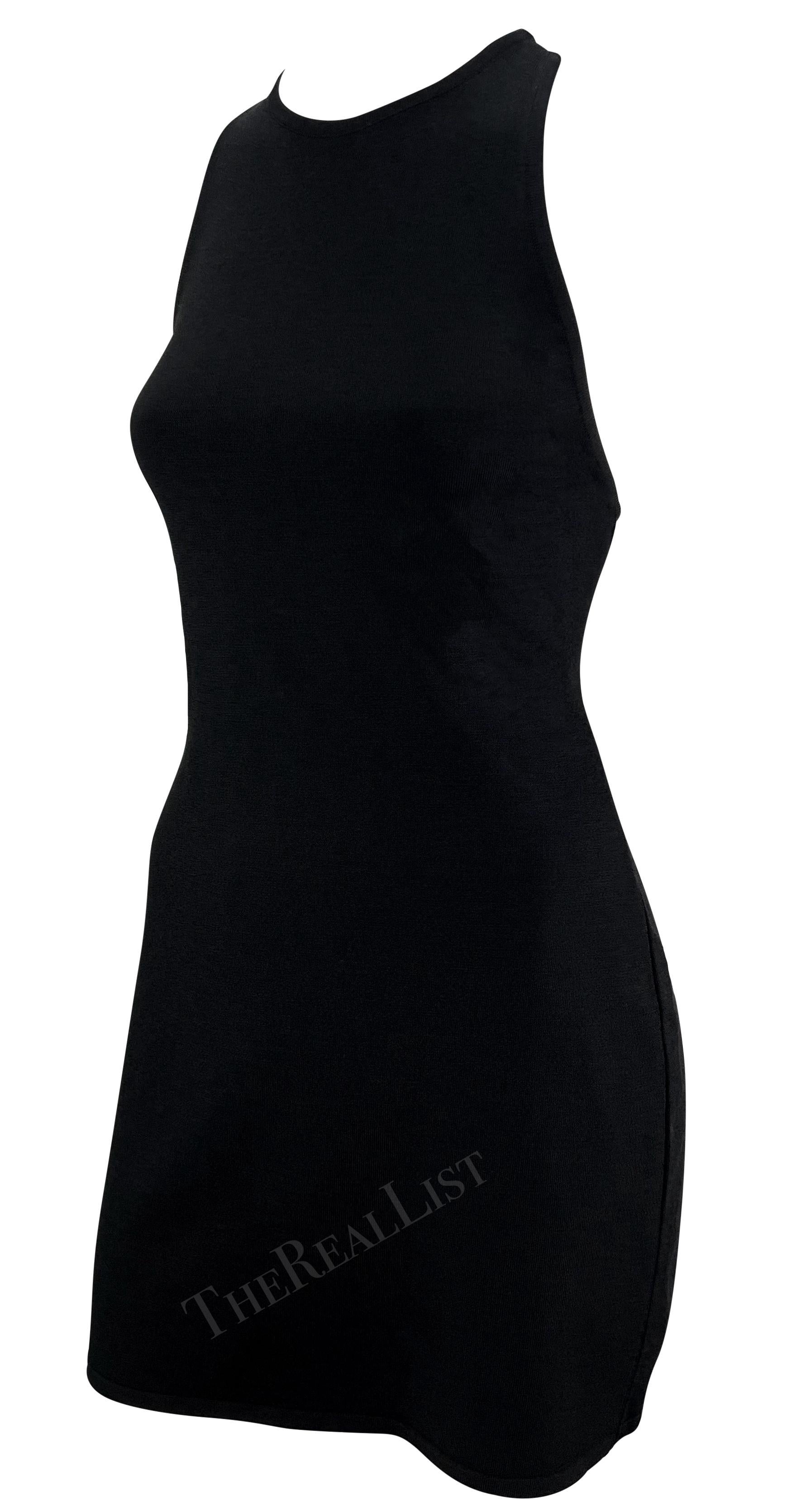 P/E 1998 Gucci by Tom Ford G Logo Buckle Racerback Knit Dress Nero in vendita 1