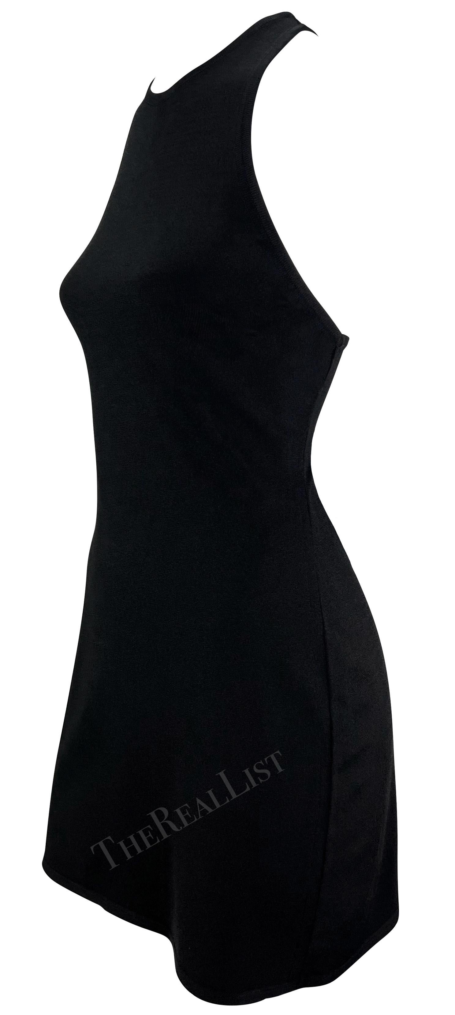 P/E 1998 Gucci by Tom Ford G Logo Buckle Racerback Knit Dress Nero in vendita 2
