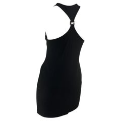 F/S 1998 Gucci by Tom Ford G Logo Schnalle Racerback-Strickkleid Schwarz