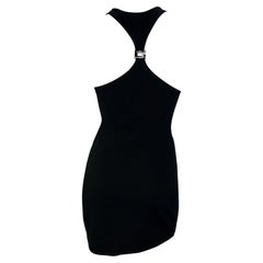 S/S 1998 Gucci by Tom Ford G Logo Buckle Racerback Knit Dress Black