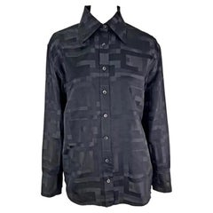 S/S 1998 Gucci by Tom Ford GG Monogram Black Cotton Silk Button Up