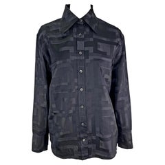S/S 1998 Gucci by Tom Ford GG Monogram Black Cotton Silk Button Up