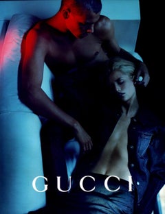 S/S 1998 Gucci by Tom Ford GG Monogram Black Cotton Silk Shoulder Pad Button Up