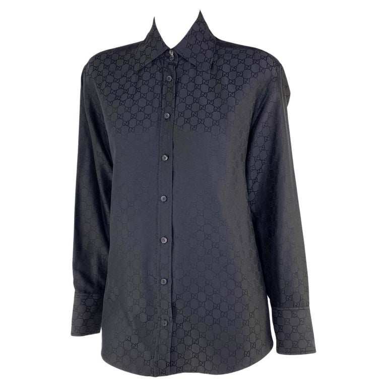 Gucci Tom Ford Vintage GG Monogram Velour Cropped Shirt Xs