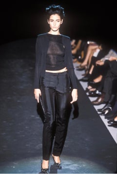 S/S 1998 Gucci by Tom Ford GG Rhinestone Crystal Kitten Heels Black & Grey