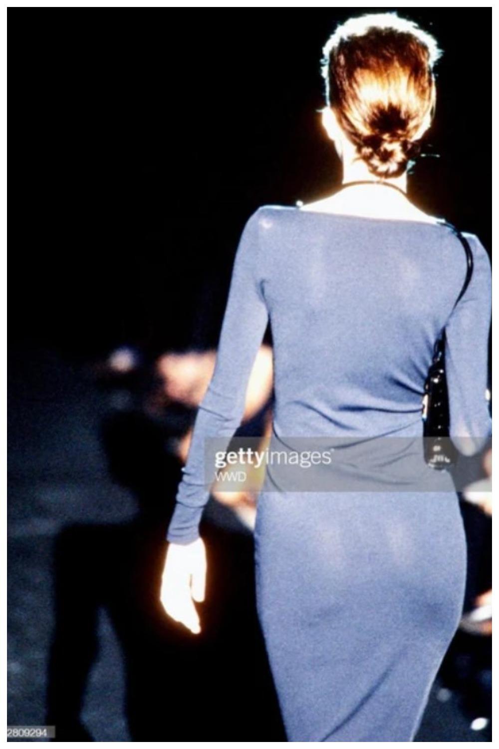 S/S 1998 Gucci by Tom Ford Lederriemen Bodycon Schwarzes Kleid Laufsteg 1990s im Angebot 15
