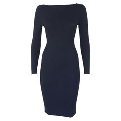 S/S 1998 Gucci by Tom Ford Lederriemen Bodycon Schwarzes Kleid Laufsteg 1990s