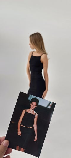 S/S 1998 Gucci by Tom Ford Leather Strap Bodycon Black Top Skirt Suit G buckle