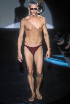 S/S 1998 Gucci by Tom Ford Rhinestone G Buckle Strap Shoulder Black Gown