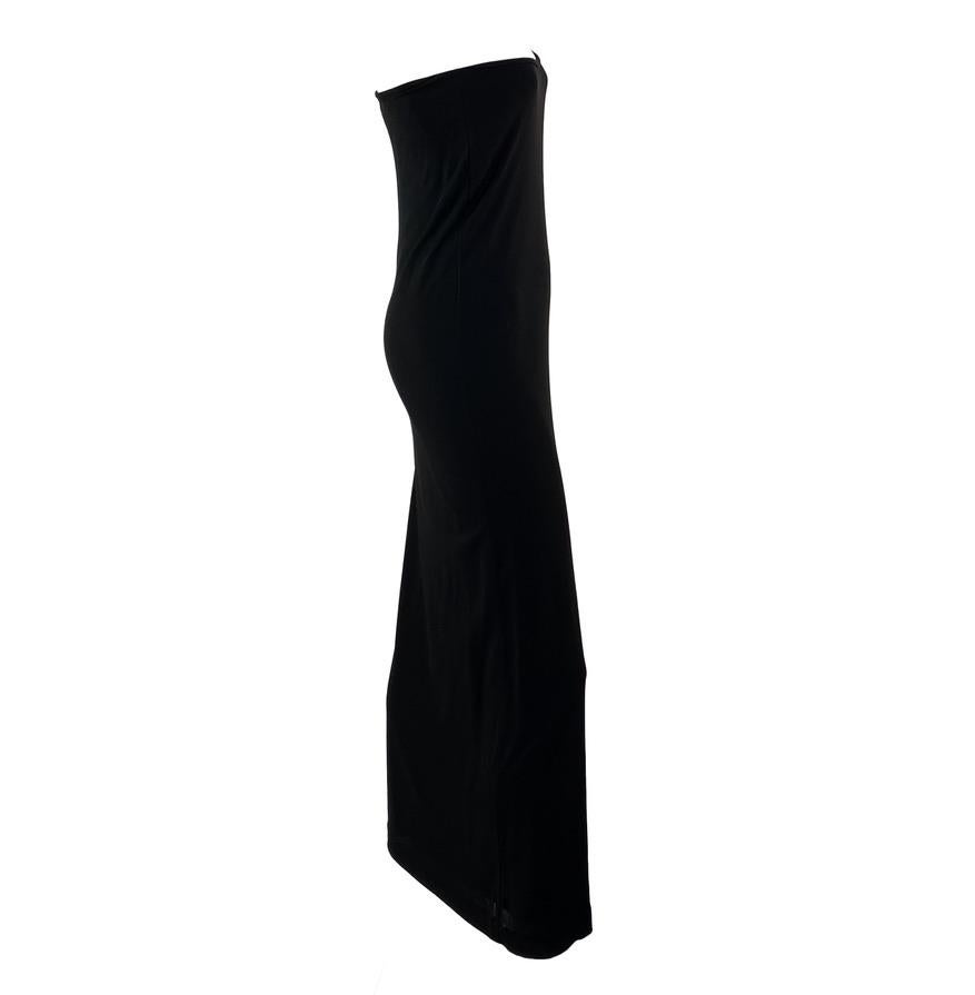 S/S 1998 Tom Ford Gucci by Tom Ford Rhinestone G Buckle Strap Shoulder Black Gown en vente 1