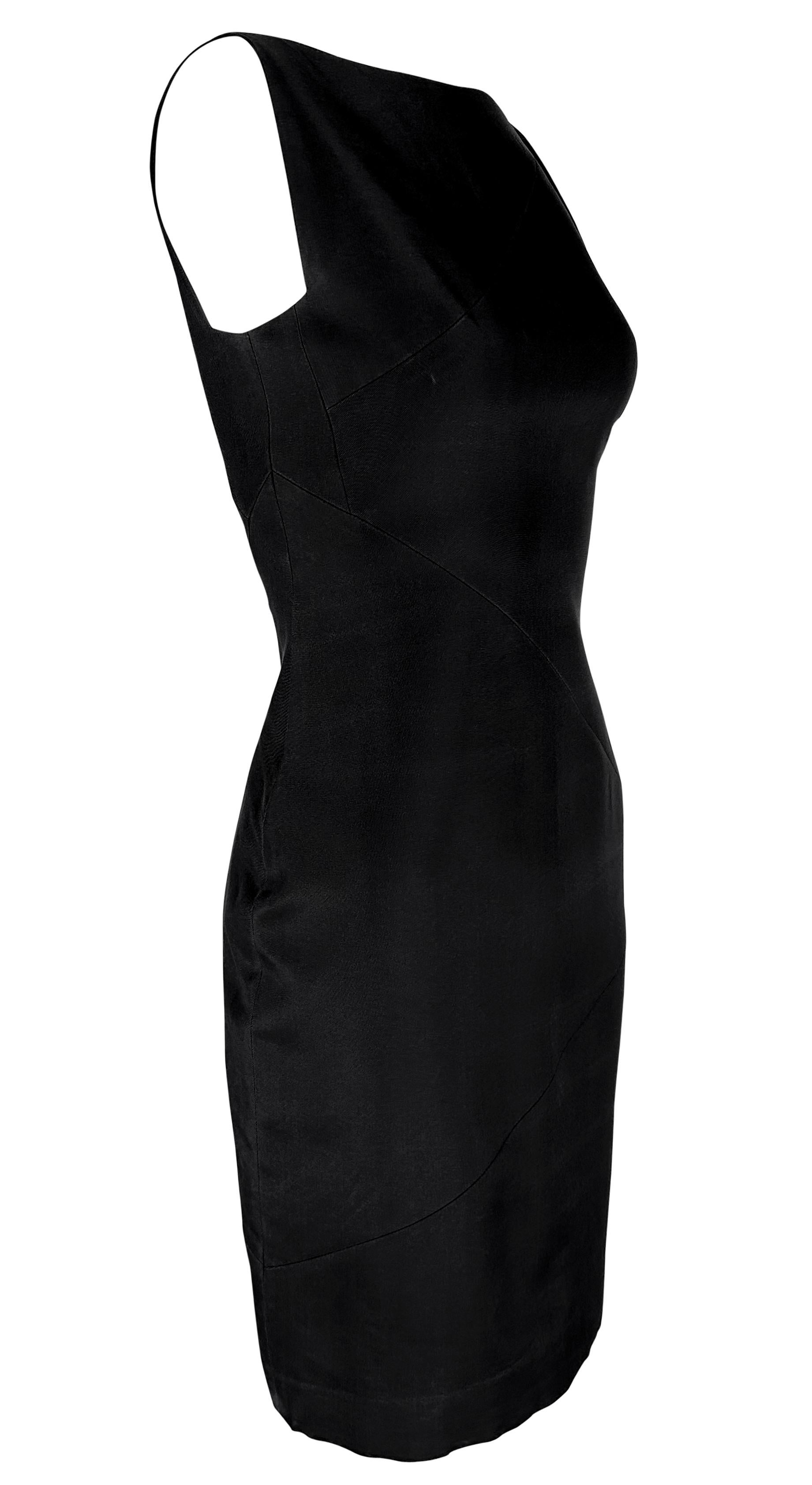 S/S 1998 Gucci by Tom Ford Runway Black Sleeveless Panel Bateau Pencil Dress For Sale 5