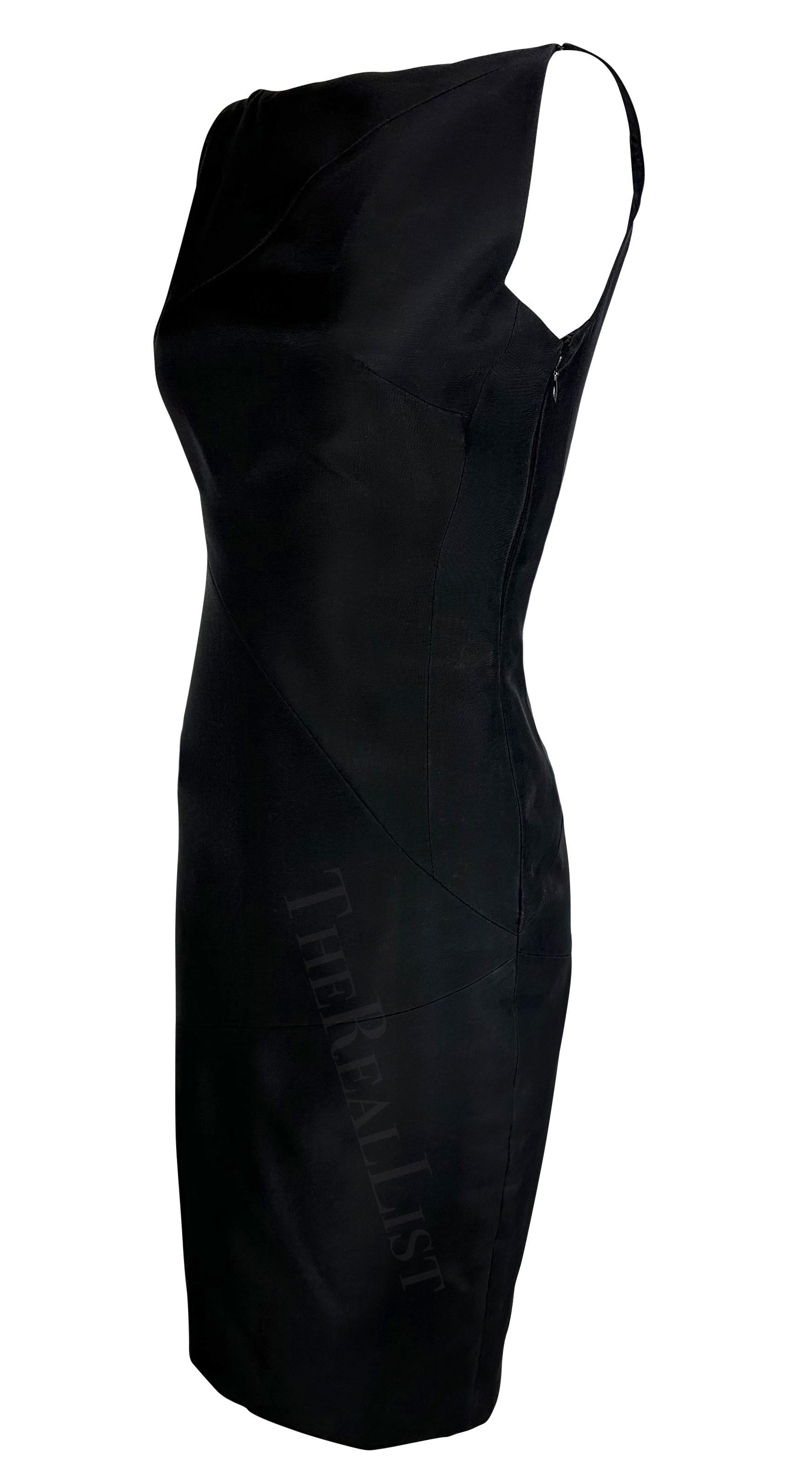 S/S 1998 Gucci by Tom Ford Runway Black Sleeveless Panel Bodycon Bateau Dress In Good Condition In West Hollywood, CA