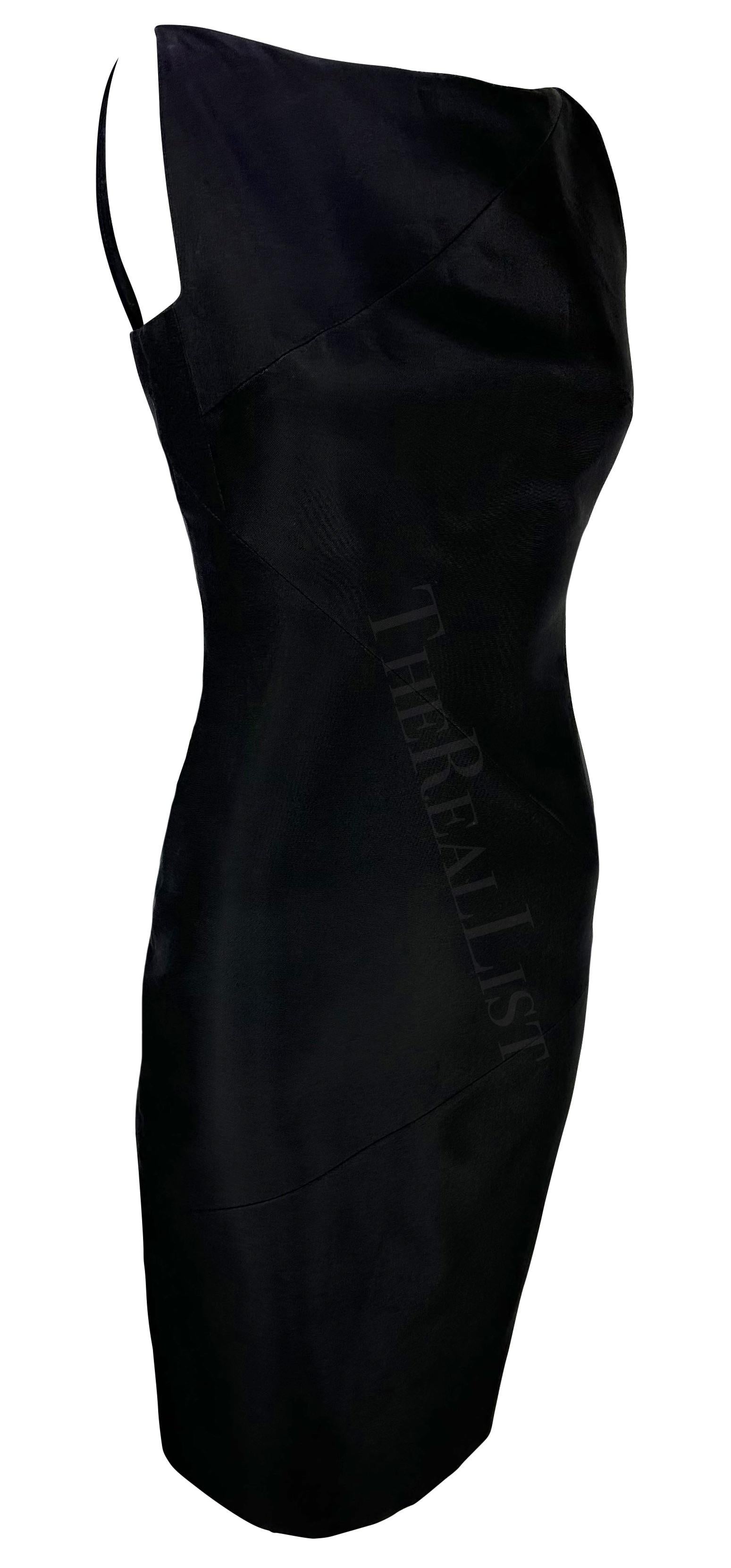 S/S 1998 Gucci by Tom Ford Runway Black Sleeveless Panel Bodycon Bateau Dress For Sale 4