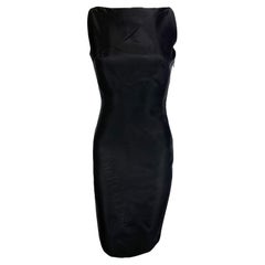 Used S/S 1998 Gucci by Tom Ford Runway Black Sleeveless Panel Bodycon Bateau Dress