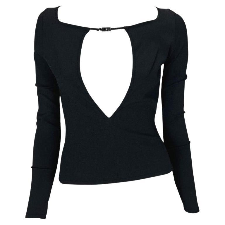 S/S 1998 Gucci by Tom Ford Runway G Logo Buckle Stretch Knit Top Años 90 en venta