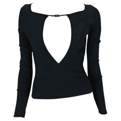 S/S 1998 Gucci by Tom Ford Runway G Logo Buckle Stretch Knit Top 1990