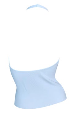 S/S 1998 Gucci by Tom Ford Semi-Sheer Plunging White Halter Top