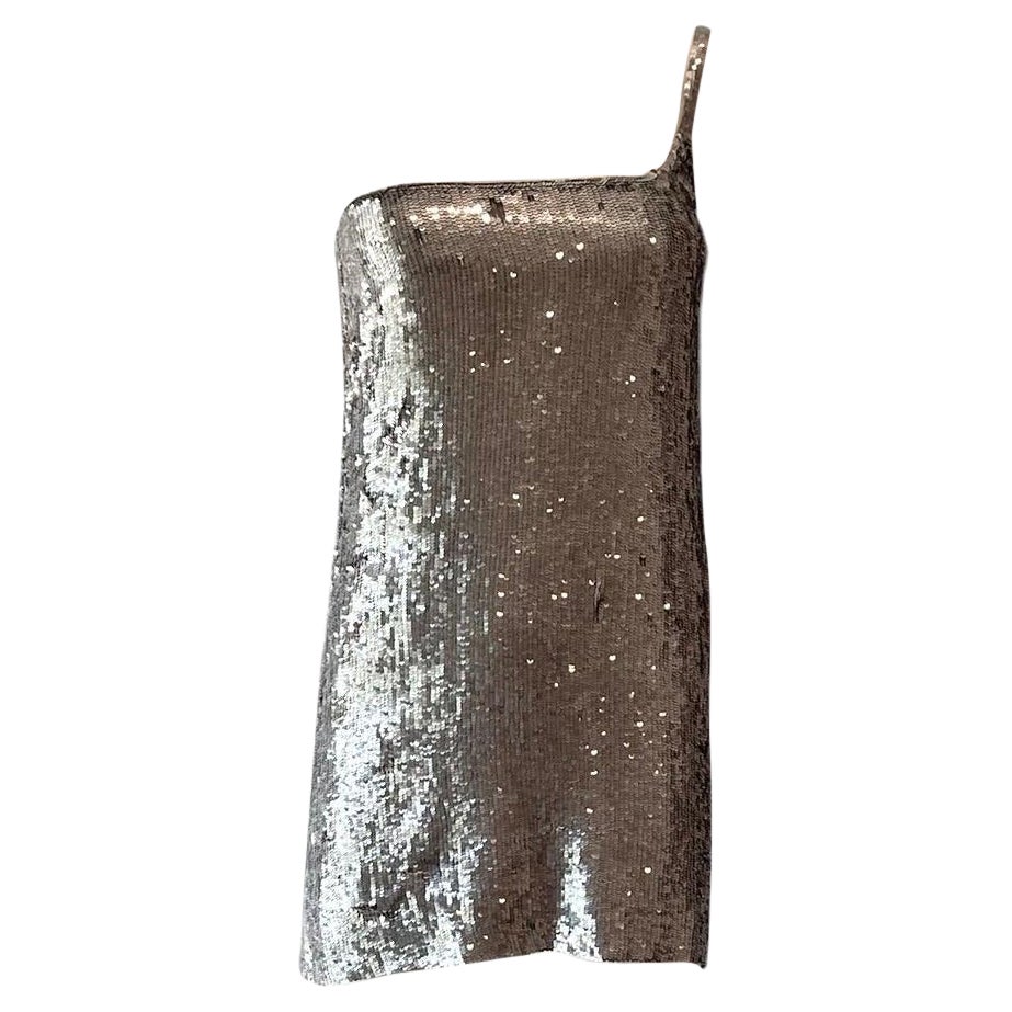 S/S 1998 Gucci by Tom Ford silver sequin mini dress
