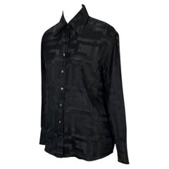 S/S 1998 Gucci by Tom Ford Square 'G' Black Silk Shirt