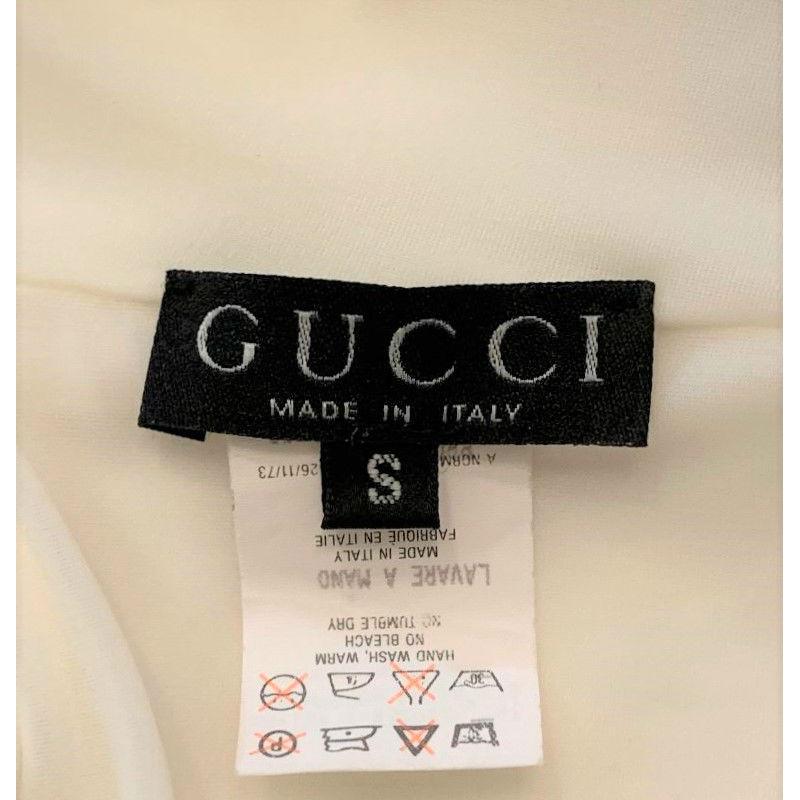 Gray S/S 1998 Gucci by Tom Ford White G Logo One Shoulder Swimsuit Bodysuit