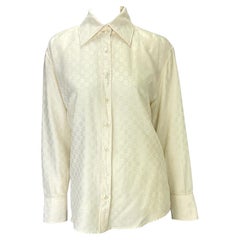 S/S 1998 Gucci by Tom Ford White 'GG' Monogram Button Down Collar Shirt