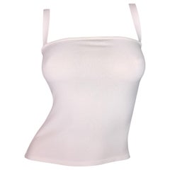 S/S 1998 Gucci by Tom Ford White Knit Tank Top T-Strap Cami