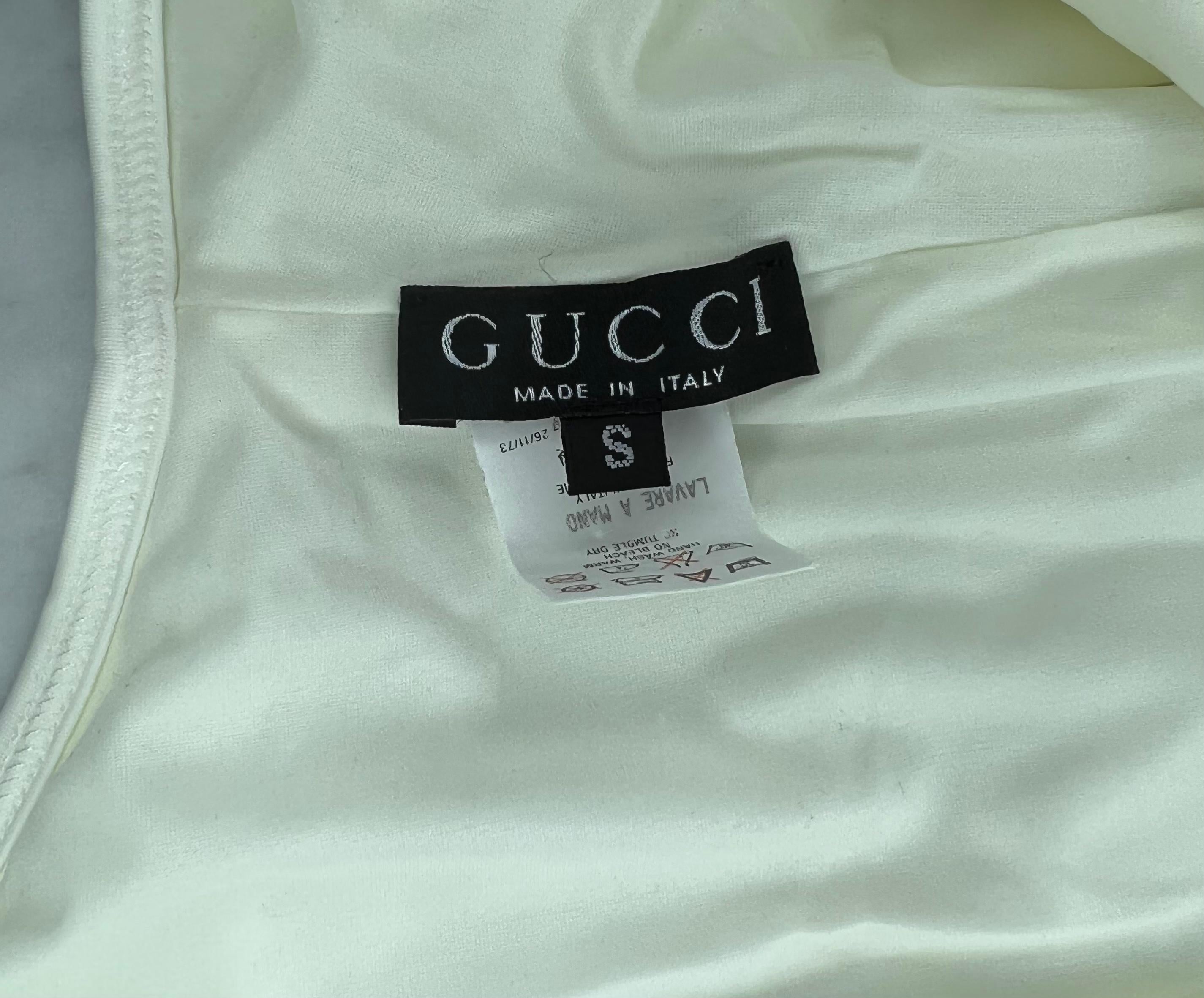 S 1998 - Gucci by Tom Ford - Maillot de bain blanc une pièce avec boucle « G » 4