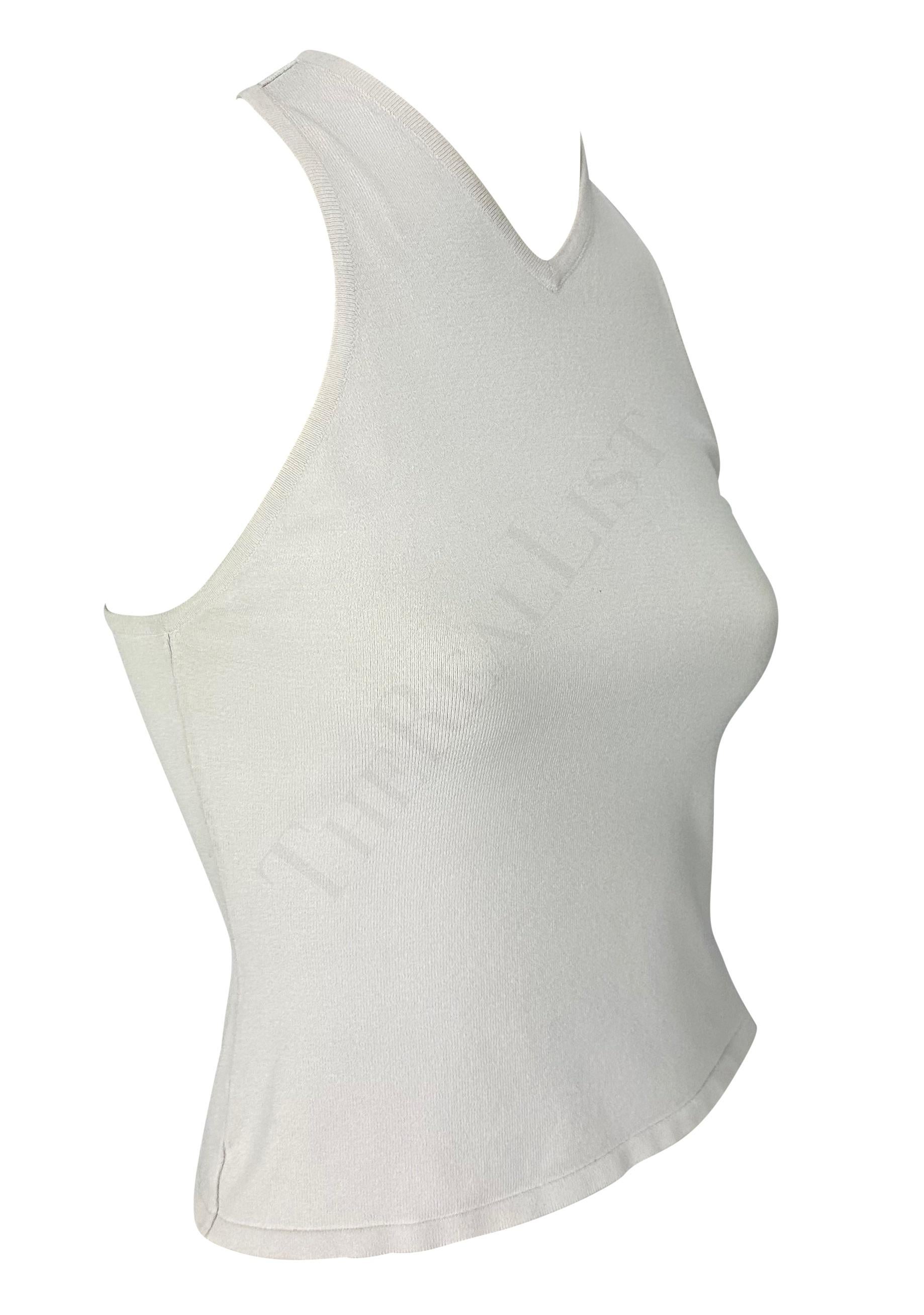 S/S 1998 Gucci by Tom Ford White Stretch Knit Racerback Tank Top In Good Condition In West Hollywood, CA