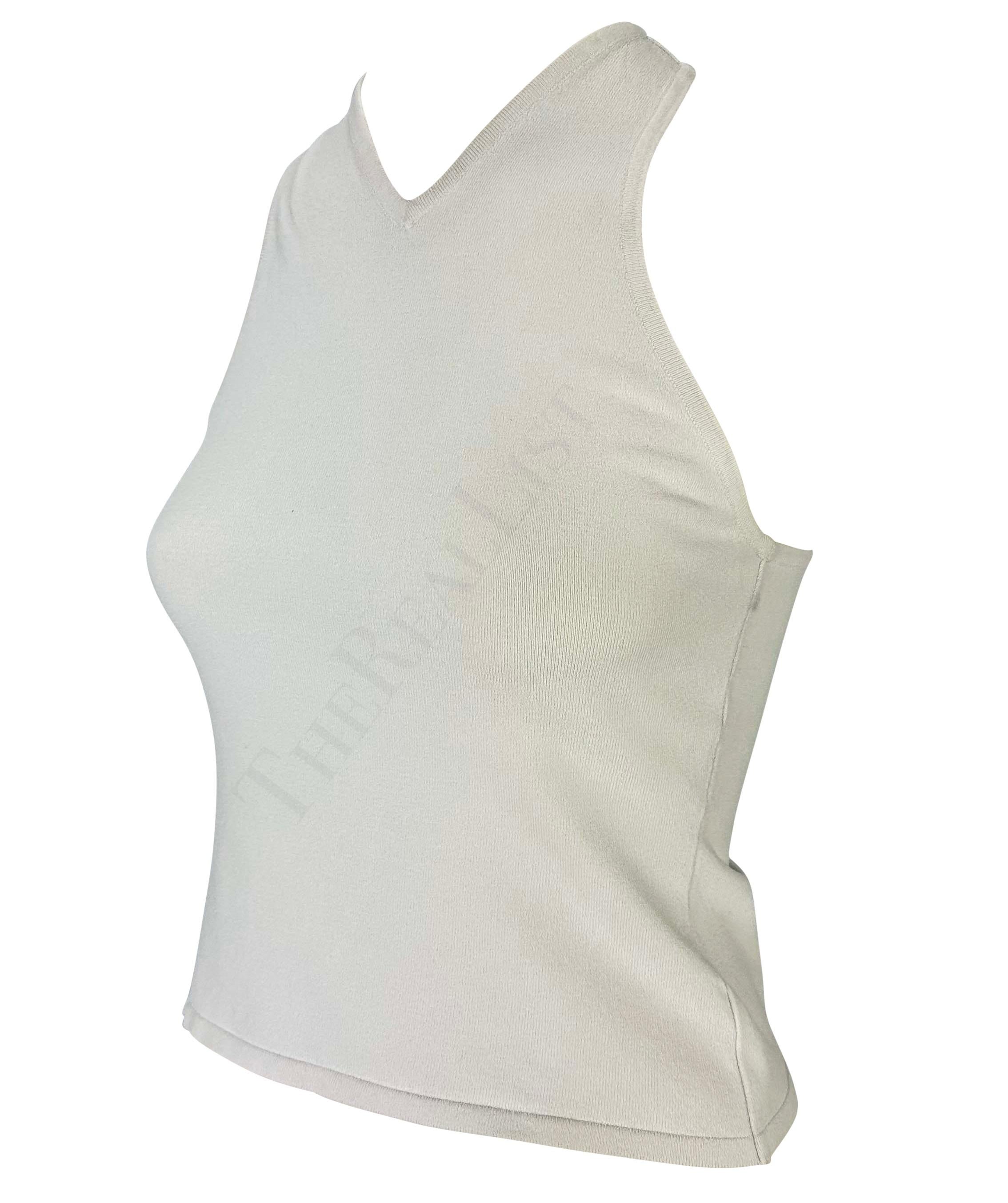 S/S 1998 Gucci by Tom Ford White Stretch Knit Racerback Tank Top 1