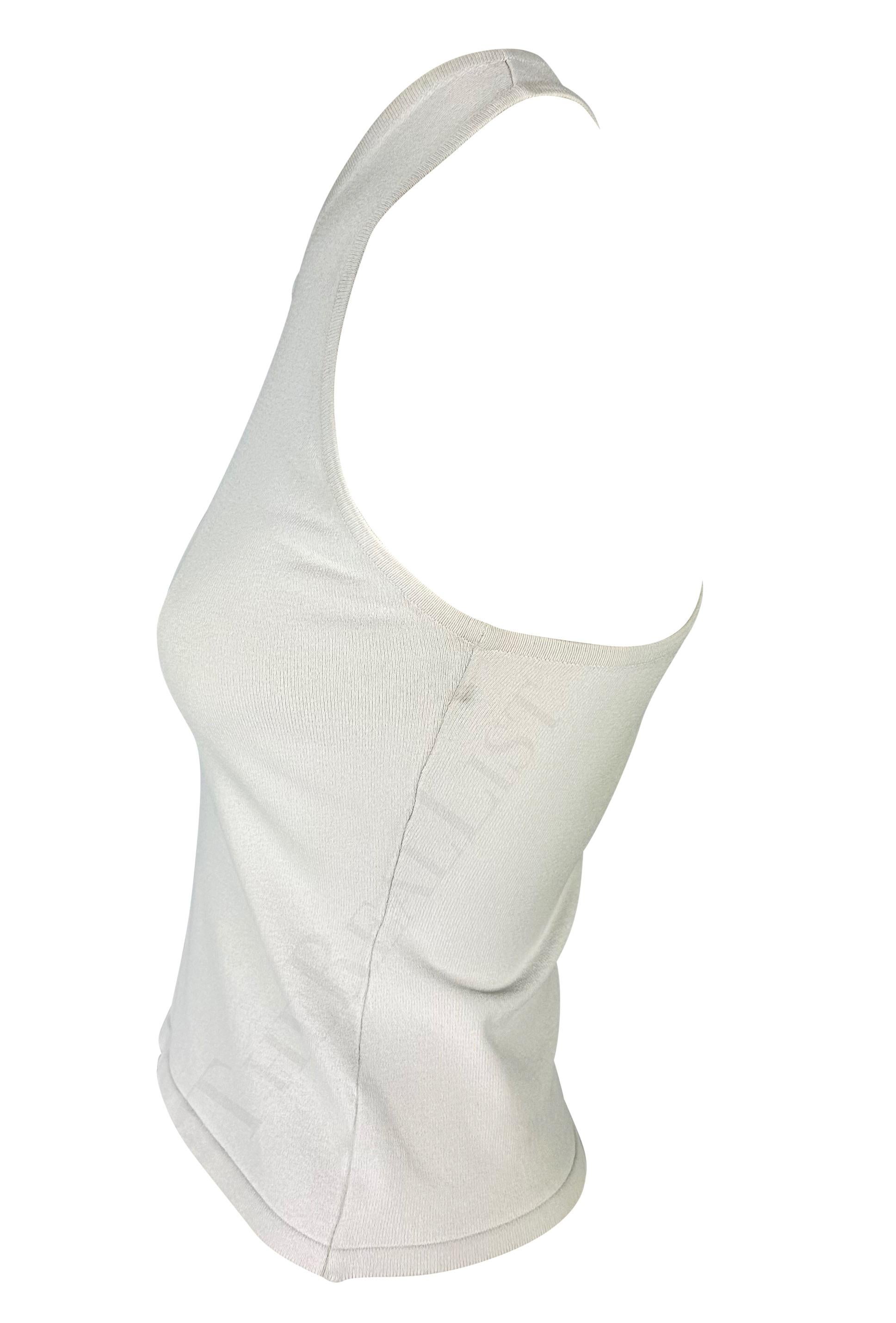 S/S 1998 Gucci by Tom Ford White Stretch Knit Racerback Tank Top 2