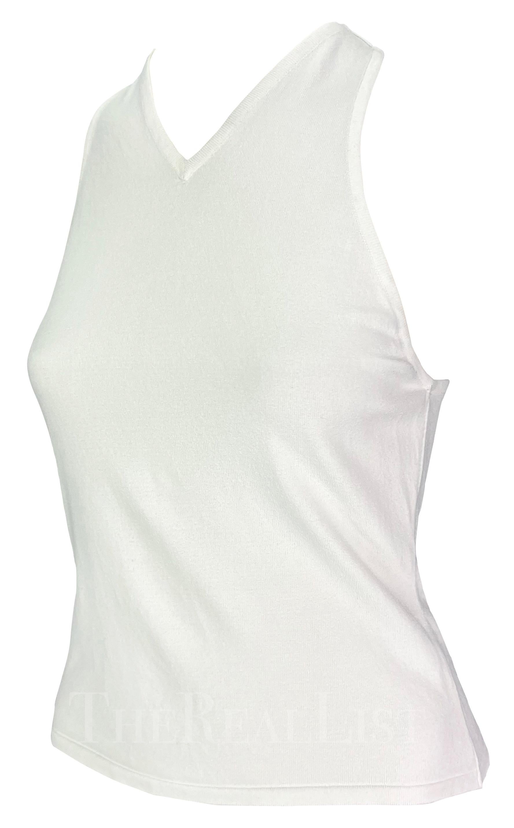 S/S 1998 Gucci by Tom Ford White Stretch Knit Racerback Tank Top en vente 2