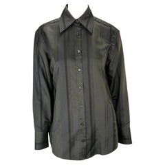 S/S 1998 Gucci by Tom Ford Woven Stripped Collared Button Down Shirt