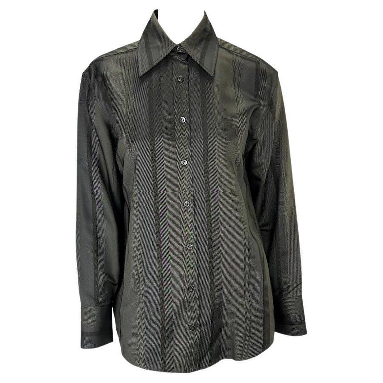 S/S 1998 Gucci by Tom Ford Woven Stripped Collared Button Down Shirt For  Sale at 1stDibs