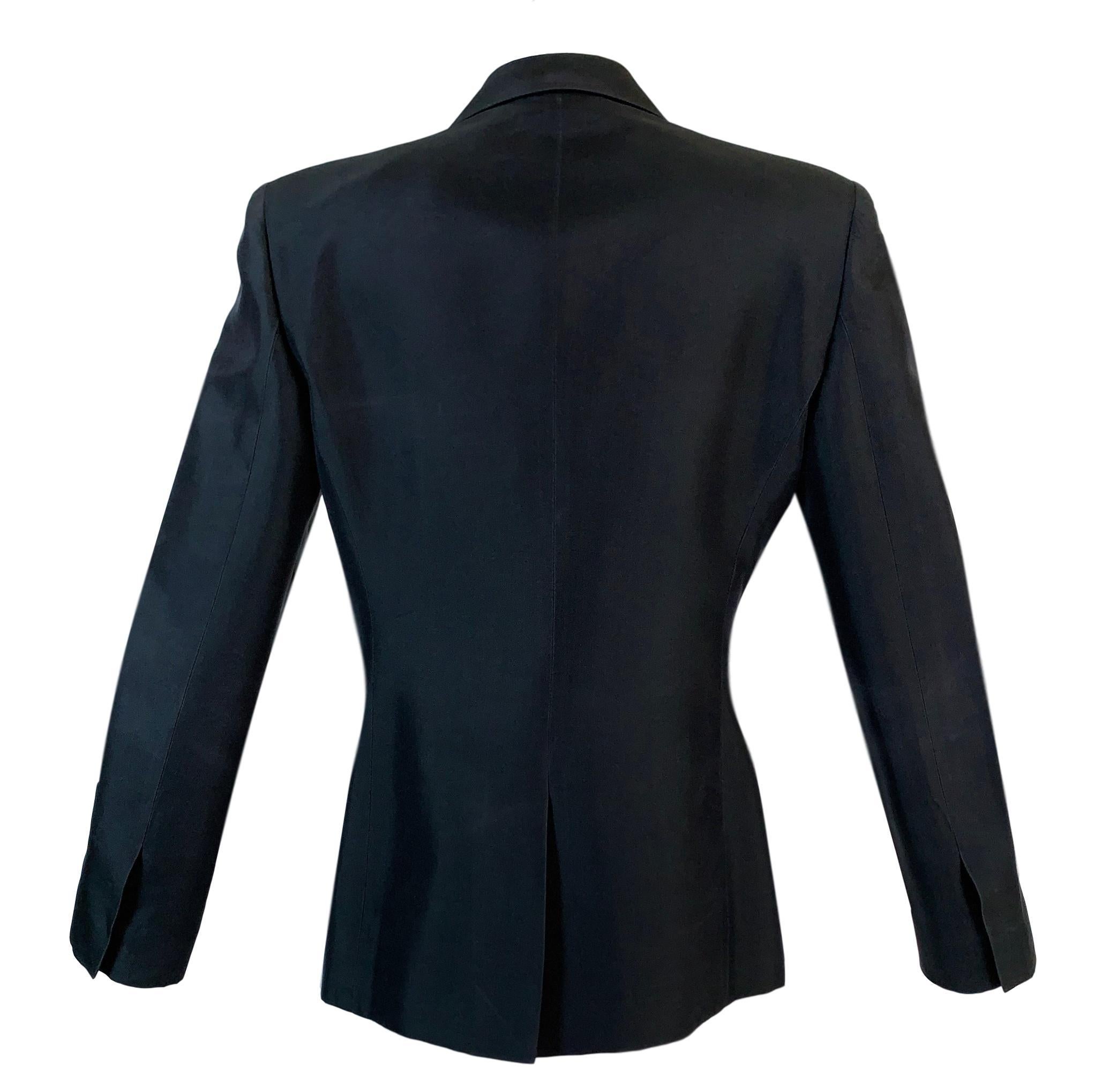S/S 1998 Gucci Tom Ford RARE Runway Crystal Black Structured Jacket In Good Condition In Yukon, OK