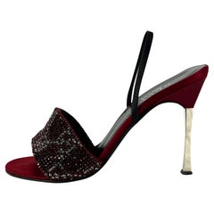 S/S 1998 Gucci Tom Ford Red Crystal 'GG' Heels Size 38C