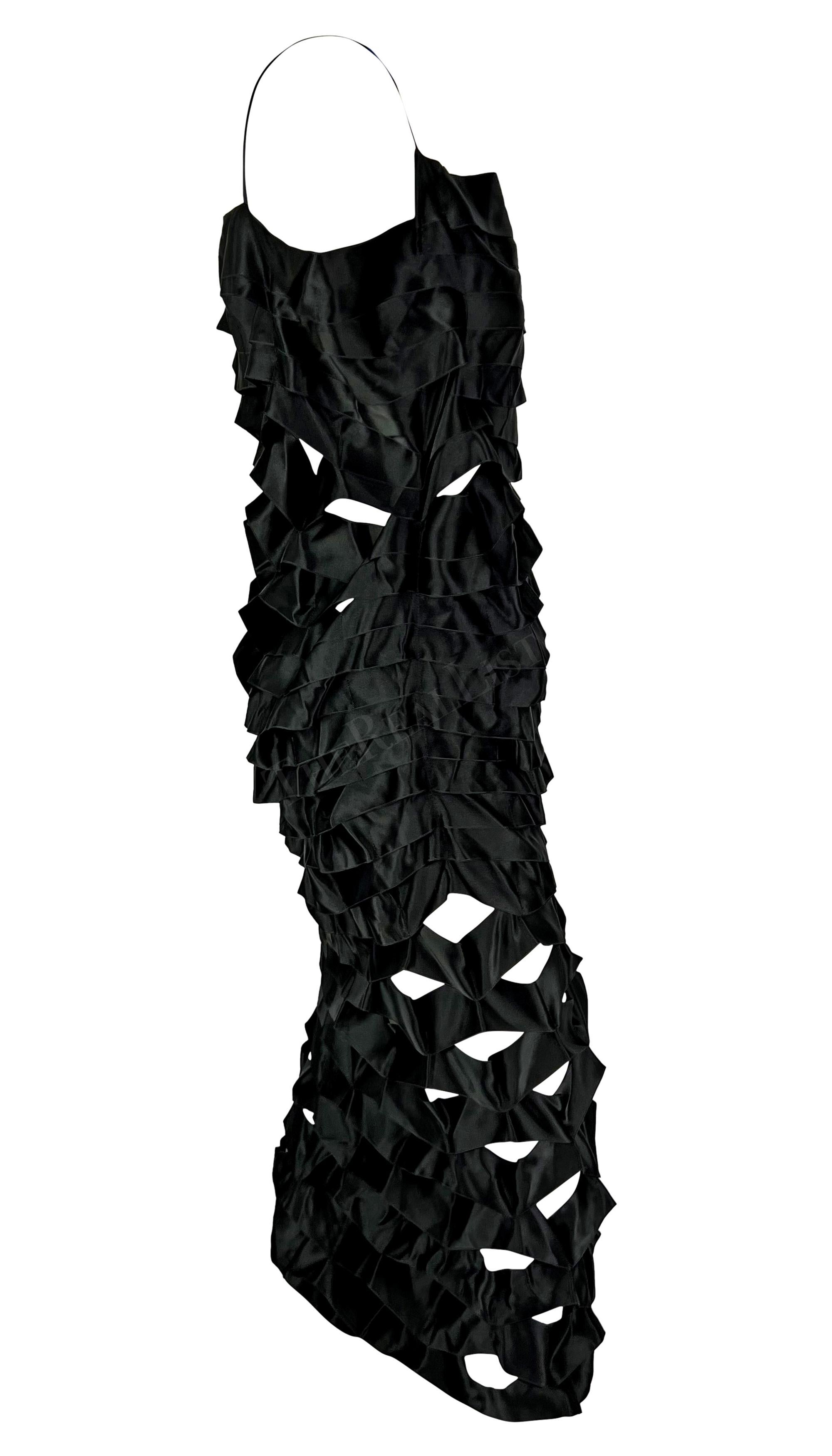 F/S 1998 Helmut Lang Schwarzes Laufstegkleid aus Seide mit Ausschnitt und Schleife im Angebot 6