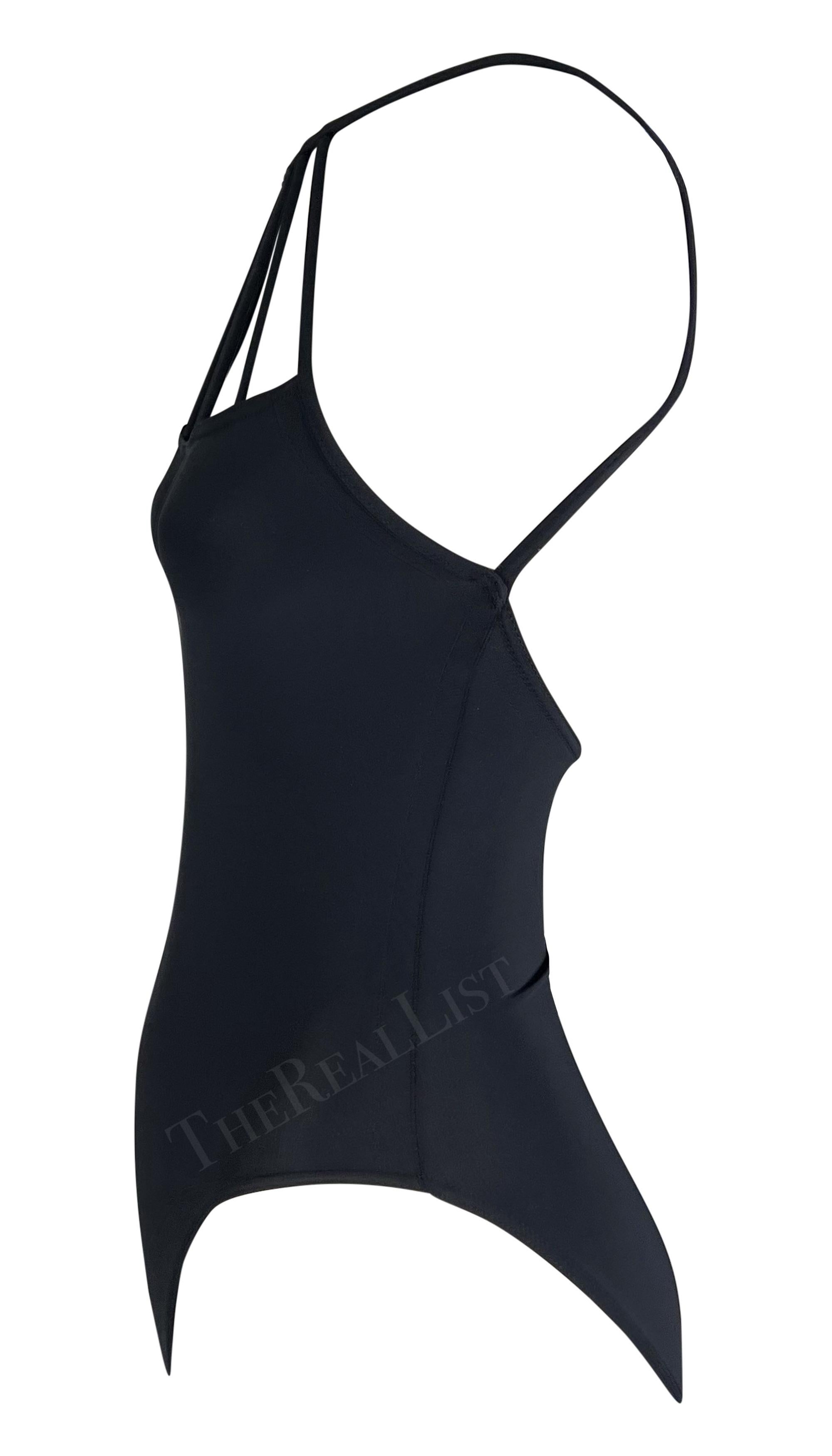 S/S 1998 Herve Leger Black One Piece Body Suit Swimsuit Bodysuit For Sale 1