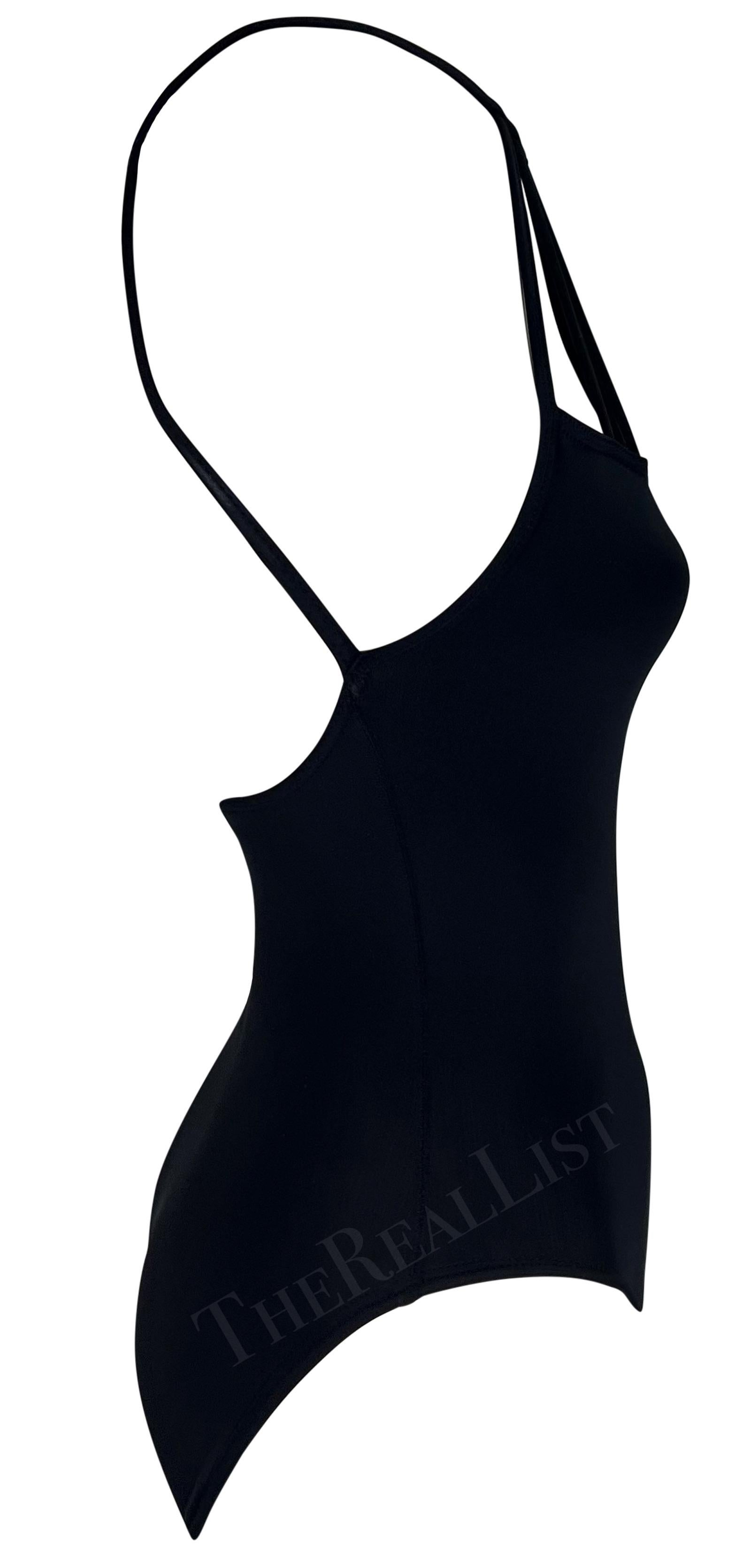 S/S 1998 Herve Leger Black One Piece Body Suit Swimsuit Bodysuit For Sale 3
